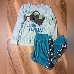 Kids Koala Pajama Set - Blue and Gray